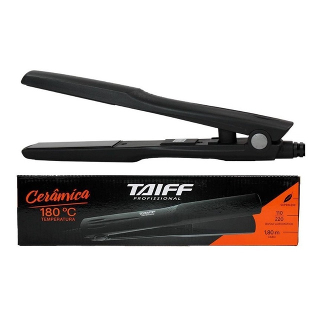 Prancha Cerâmica Taiff Profissional 180° Bivolt Preto 110v/220v Prancha Cerâmica Taiff Profissional 180° Bivolt Preto 110v/220v