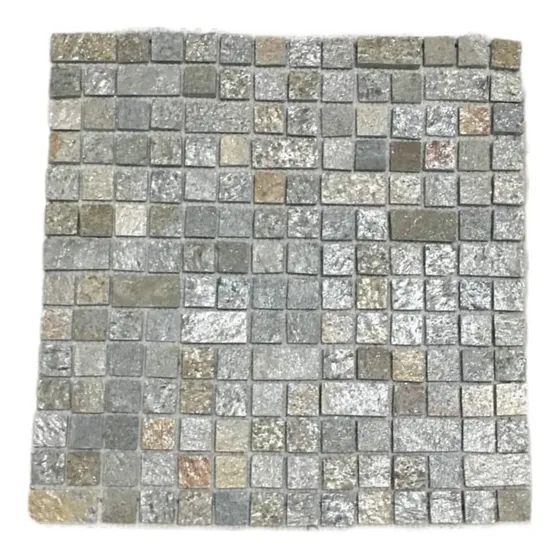 Mosaico Malla Piedra Lima Plata Revestimiento De Paredes