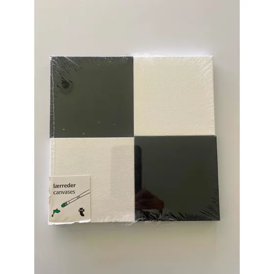 4 Lienzos Pequeños 10cm X 10 Cm Color 2 Negra Y 2 Blanco