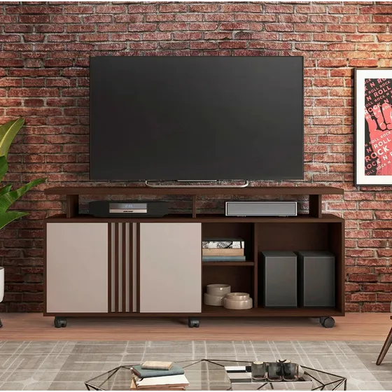 Rack Para Lcd Televisor Led Mesa Para Tv Living Comedor Color Café/Off white
