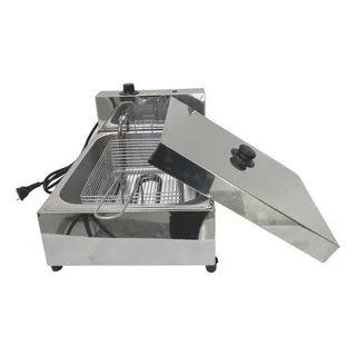 Fritadeira Elétrica Inox Profissional 1 Cuba 5l Com Tampa Fritadeira Elétrica Inox Profissional 1 Cuba 5l Com Tampa