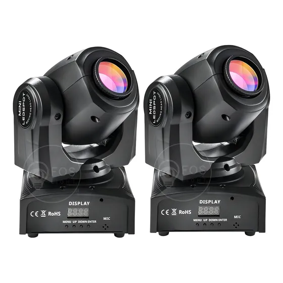 Kit 2 Mini Moving Head Spot 30w 8 Cores 8 Desenhos Dj Festas 127/220V