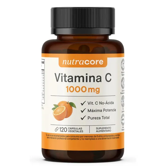 Vitamina C 1000 mg No-Ácida Pure - 120 Cápsulas vegetales | NutraCore