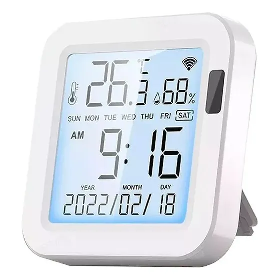 Reloj Sensor Int. Temperatura Humedad Wifi Tuya Alexa Google