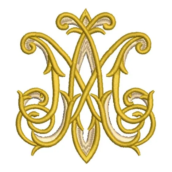 Matriz De Bordado Monograma Ave Maria Cód 0985