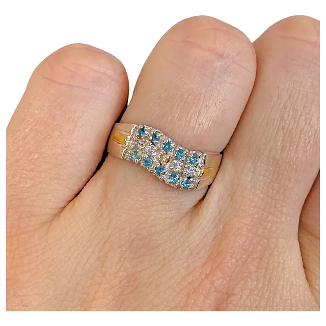 Anillo Bandera Argentina Micropave De Plata Y Oro Ap 374-1