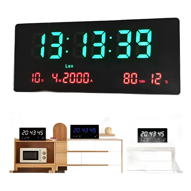 Reloj Digital Con Calendario Fecha Temperatura Con Luz Led