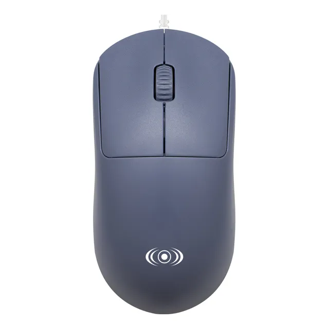 Mouse Alámbrico Ergonómico Movimiento Estable Pc Laptop Color Gris