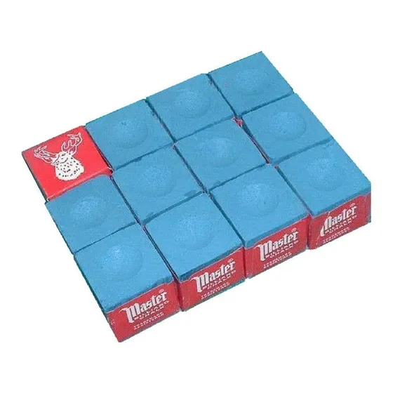 Giz Profissional Para Bilhar Sinuca - Master Azul (dúzia)