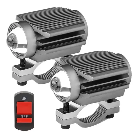 Par Farol Milha Moto Led Auxiliar Neblina Lampada Farol 180w Cinza-escuro