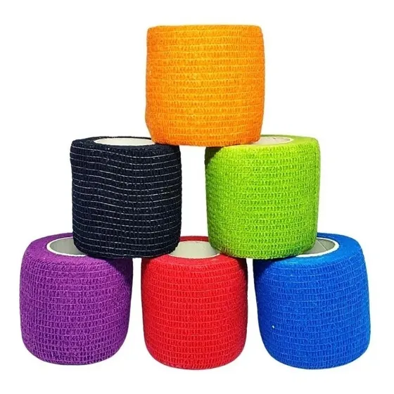 Kit 10 Bandagem/atadura Elastica Flexivel Autoaderente - 5cm