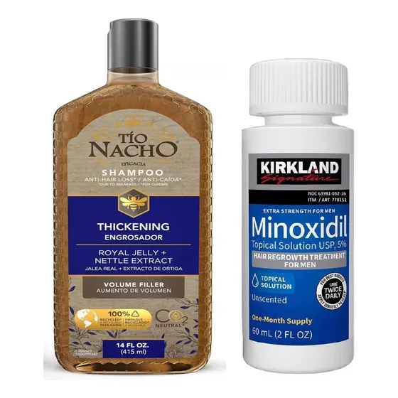 1 Minoxidil Kirkland 5%  Champú Engrosador Tio Nacho Cabello