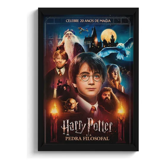 Quadro Harry Potter E A Pedra Filosofal C/ Moldura Vidro A3