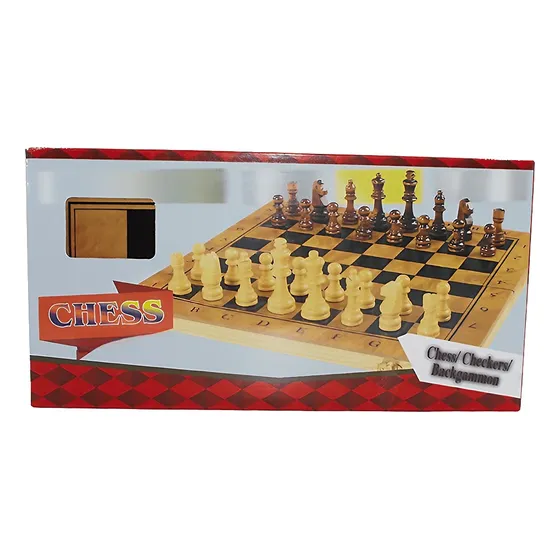 Juegos De Madera 3 En 1 (ajedrez, Damas Y Backgammon) - 50cm