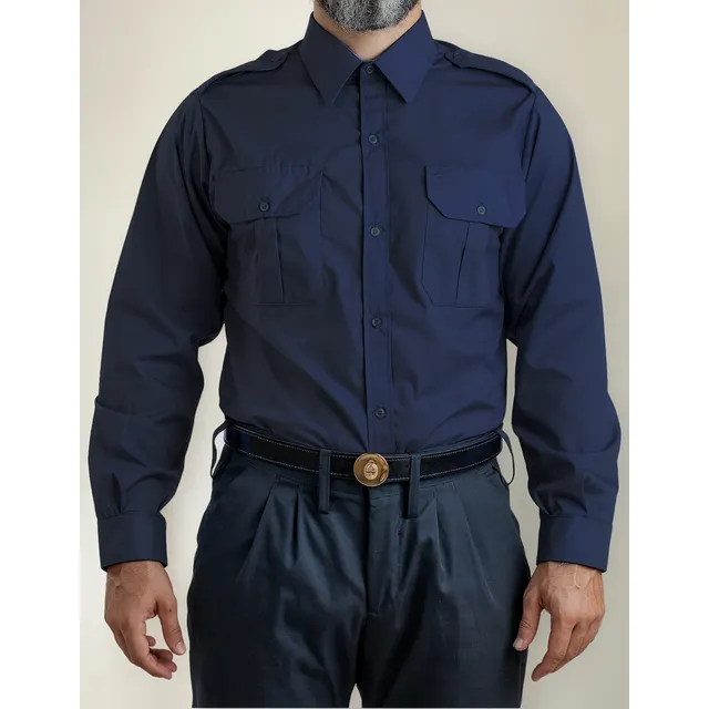 Camisa Manga Larga Azul Uniforme Policía Premium Rerda