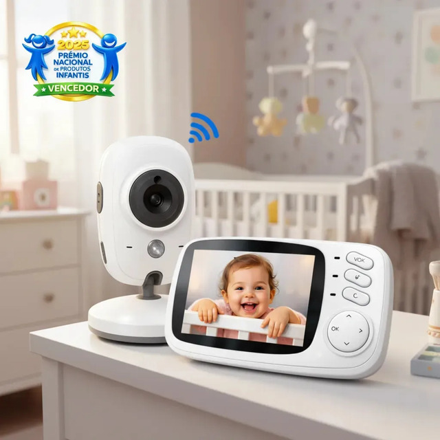 Babá Eletrônica Câmera Visão Noturna S/fio Zoom Cor Branco Mais Vendida 127/220v