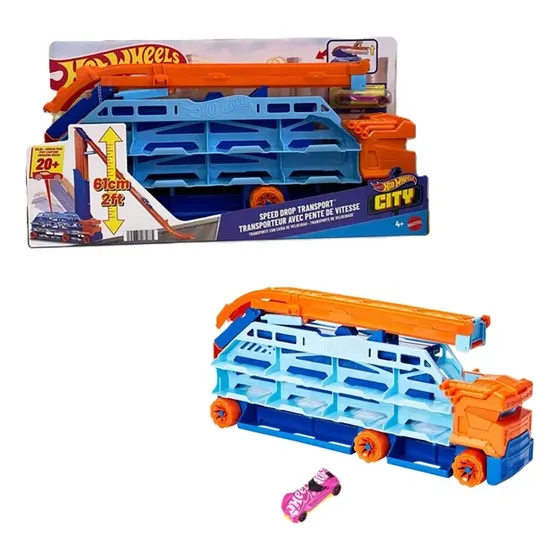 Hot Wheels City Speed Drop Transport Hauler - Mattel Caminhão Transporte