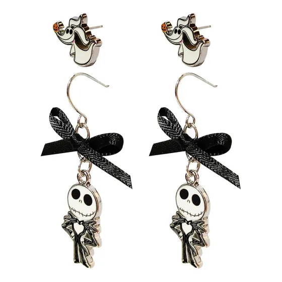 Joyería Gótica De Jack Skellington: 2 Aretes Hipoalergénicos