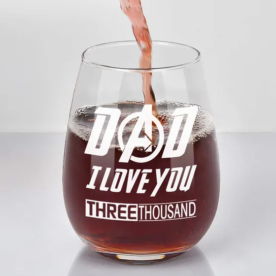 Copa Vino Para Papa I Love You 3000 Tallo 15 Oz Dia Padre