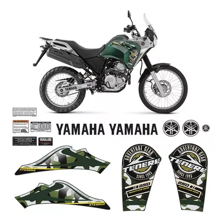 Kit Adesivo Yamaha Tenere 250 2018 2022 Verde Cor padrão