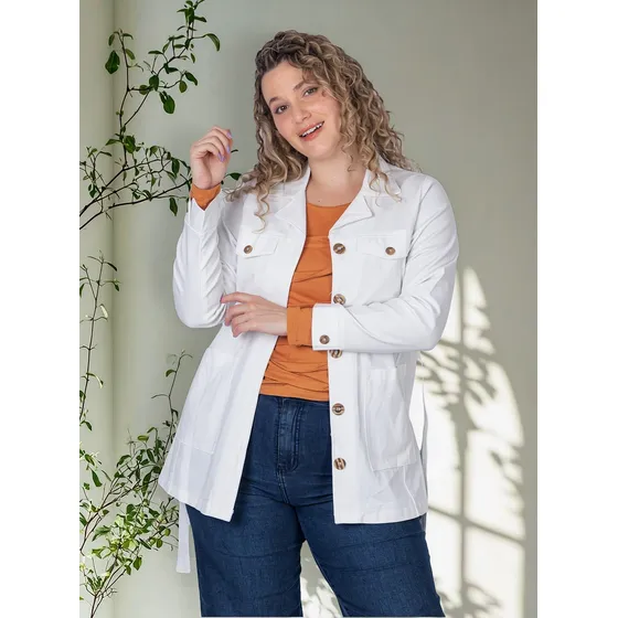 Saco Gabardina Lycra Mujer Onara Terra Talle Grande Cs