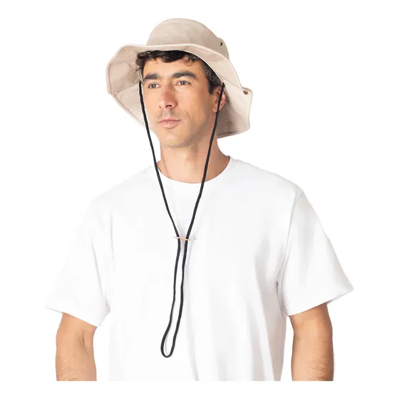 Sombrero Gorro Ala Ancha Tipo Australiano Algodón Uv+50 