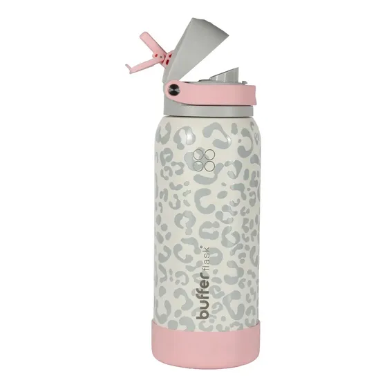 Termo Botella Termica Agua Buffer Acero Inoxidable 1 Lt Tapa 2 en 1 Color Ice Leopard