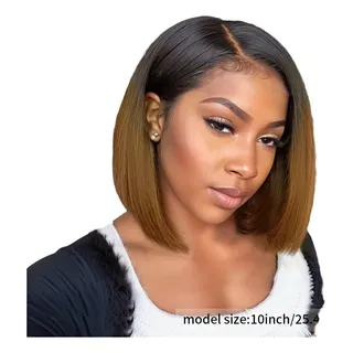 Peluca Bob Corta 10 Lace Front Ombre Color Piano Peluca Bob Corta 10 Lace Front Ombre Color Piano