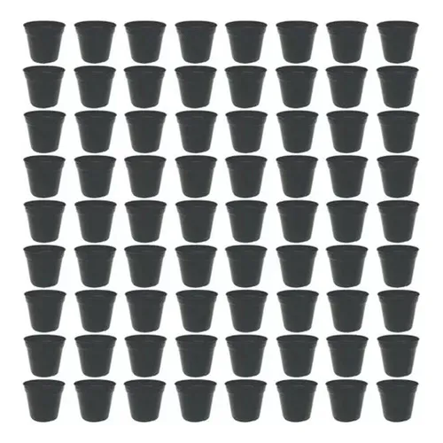 120 Mini Vaso Pote 7 - 150ml Plástico N7 Preto Muda Atacado