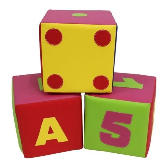 Soft Cubos 25 X 25cm C/ 3 Peças - Dedobrinquedo