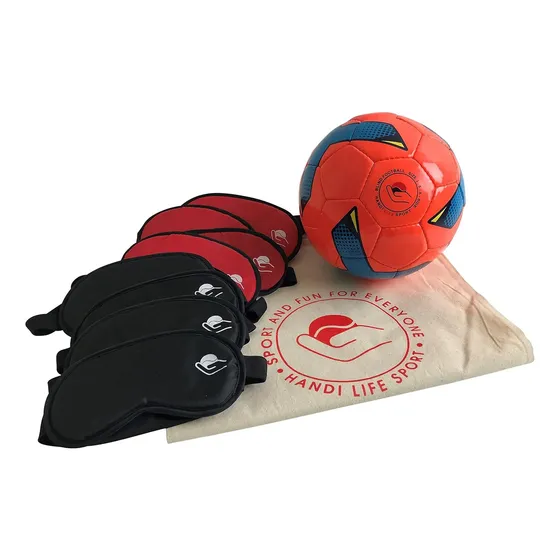 Kit Balón Sonoro Y 10 Gafas Tapaojos Fútbol Para Ciegos 