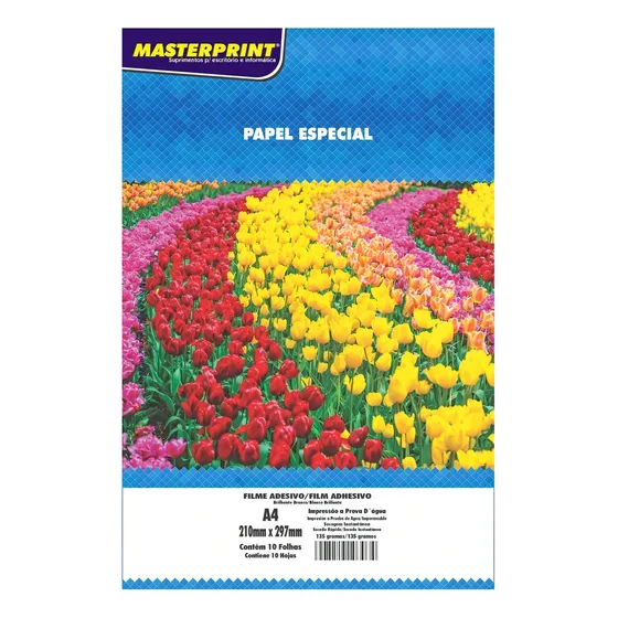 Film vinilo adhesivo 135 g A4 Masterprint 10 hojas color blanco