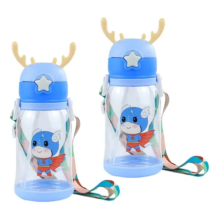 Kit2 Garrafa De Alce Água Infantil Criança Copo De Água Azul Garrafa De Água Infantil