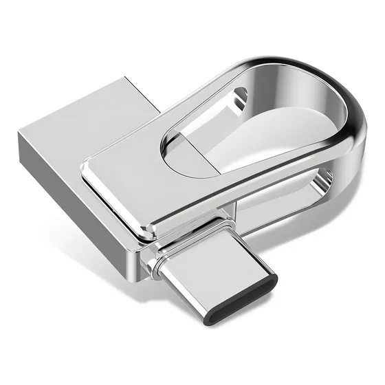 Memoria USB Kexin U24 32GB 3.0 Tipo C y USB-A Plateado