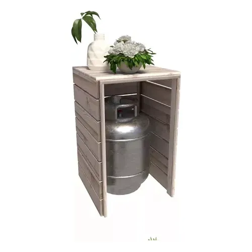 Capa Decora Botijão Organizar Cozinha Madeira Natural