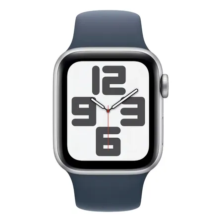 Apple Watch SE GPS (2da Gen) • Caja de aluminio color plata de 40 mm • Correa deportiva azul tormenta - S/M
