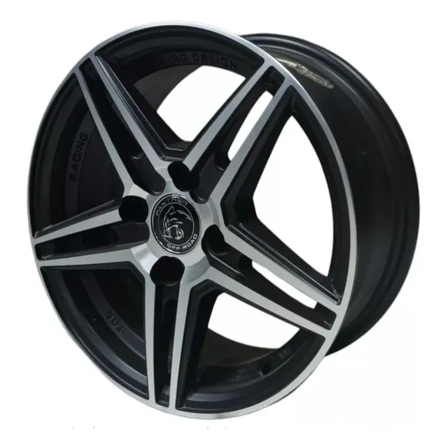 Set (4u) De Llantas Aro 14x6 Apernada 4x100 City Car Negro Pulido