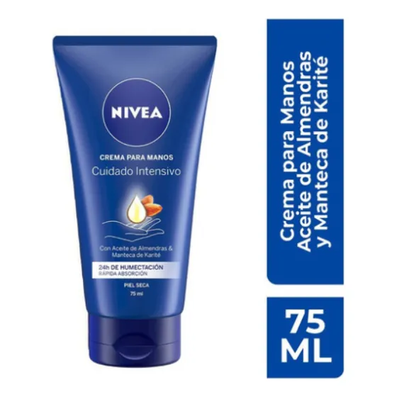 Crema Para Manos Nivea Humectante Cuidado Intensivo Aceite de Almendra y manteca de Karité 75 Ml