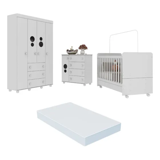 Quarto Completo Infantil Multimóveis Pimpolho Fg3571 Branco