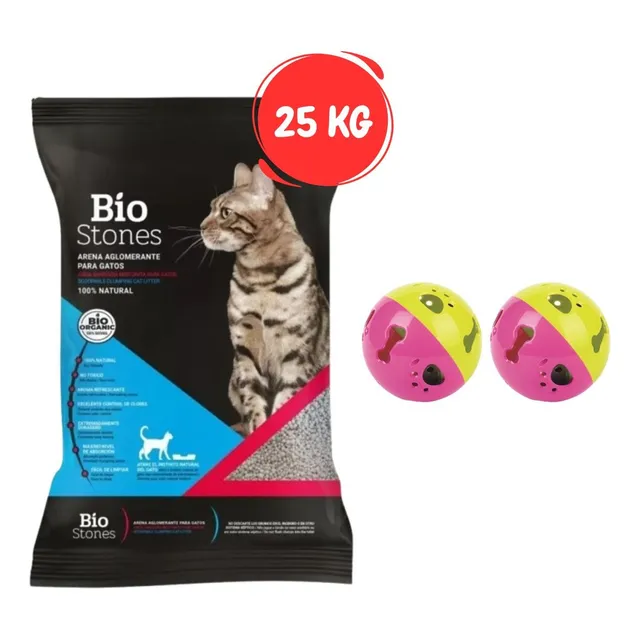 Bentonita Aglomerante Bio Stones Lavanda 25 Kg + 2 Pelotas