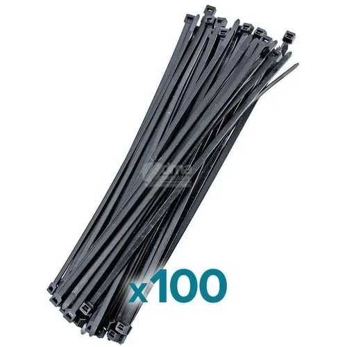 Precintos Bolsa X 100u 3,6 X 250mm Plasticos Negros Color Negro