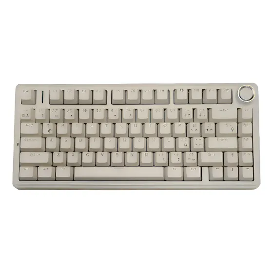 Teclado Gamer Mecánico Aula F75 Cableado Usb Blanco Sw Red Blanco Inglés Internacional