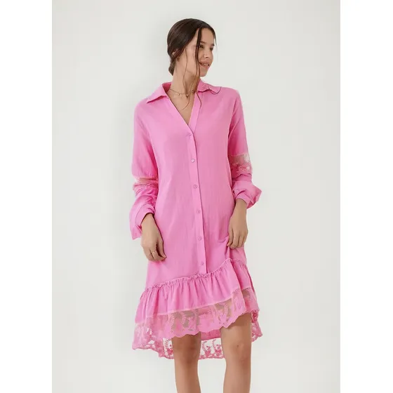 Vestido De Lino Canberra Con Tull Classic Guk4004 Arizona