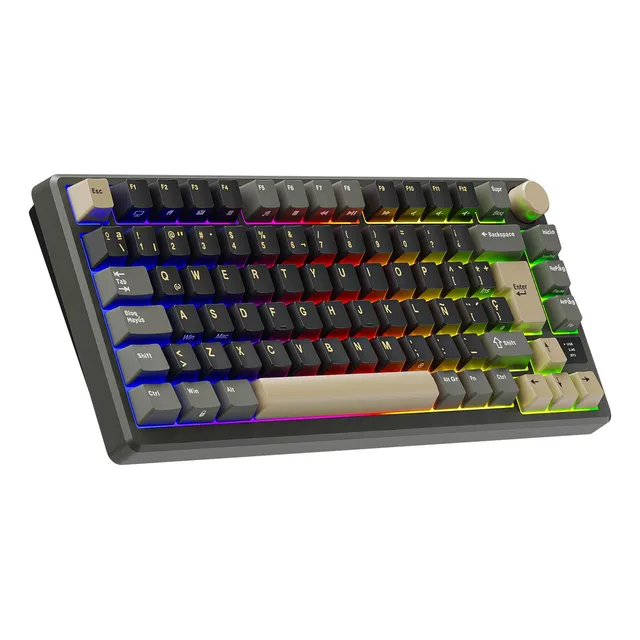 Teclado Mecánico Español Royal Kludge Rk M75 Phantom Rgb Teclado Gris Oscuro