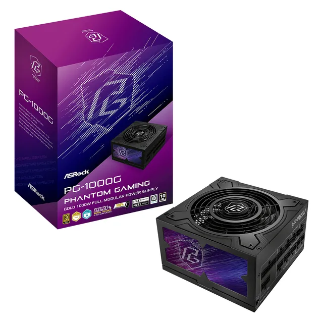Fuente De Pc Asrock Pg-1000g 1000w Con Atx 3.1 Pcie Gen 5.1 Negro