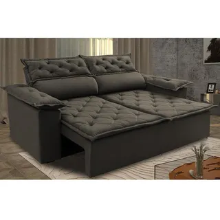 Sofå Retråtil E Reclinåvel Cama Inbox Compact 1,50m Tecido Suede Velusoft Café Sofå Retråtil E Reclinåvel Cama Inbox Compact 1,50m Tecido Suede Velusoft Café