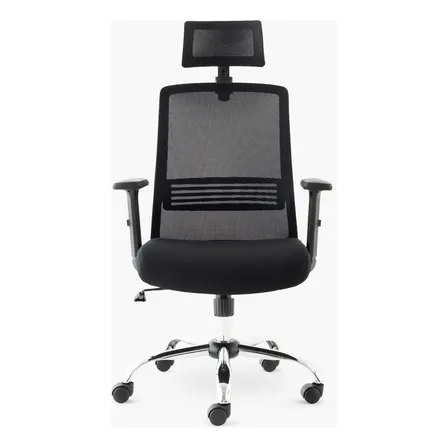 Silla De Escritorio Cuba Alta Brazo Reg Y Cabecero Form Color Negro