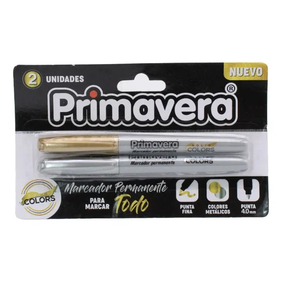 Sharpie Dorado Y Plateado Punta Fina X2 Unidades