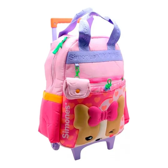 Mochila Infantil Simones Con Carro Y Ruedas Original 40,6 Cm