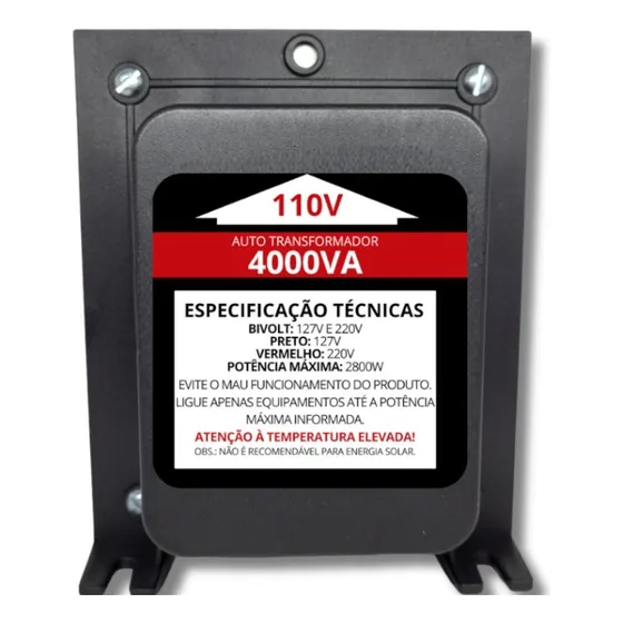 Autotransformador 4000va Virtual Equip Bivolt 110v 220v
